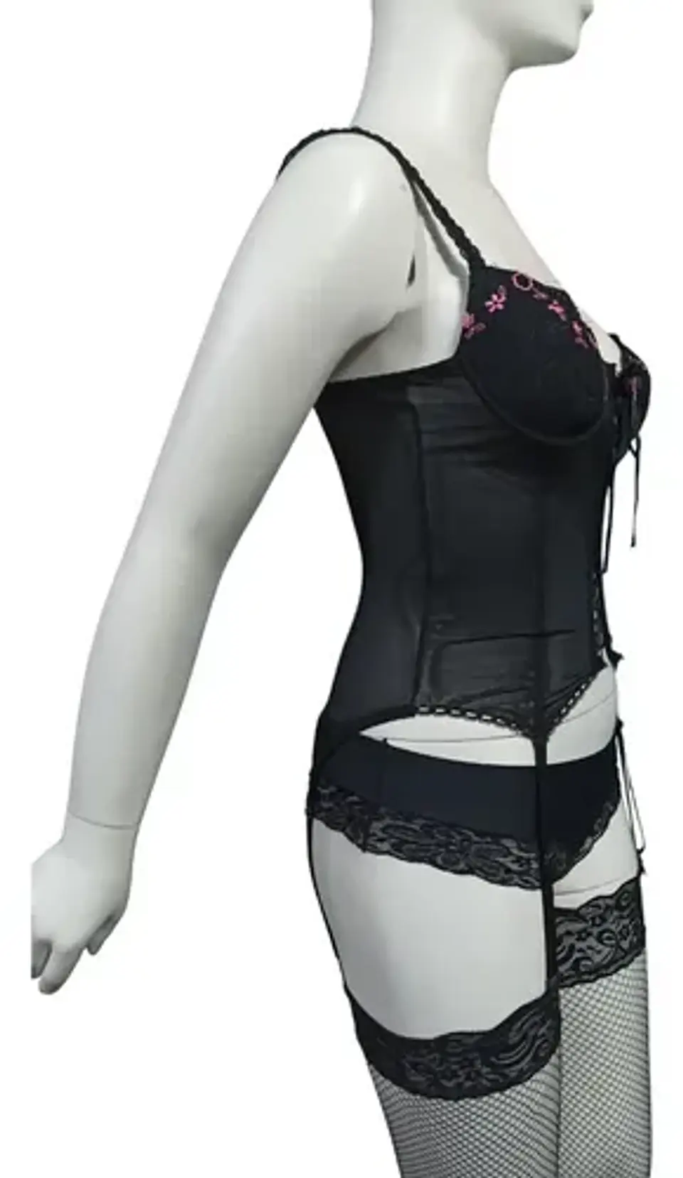 Bustier Tipo Corset Con Portaliga Flirty & Fun Mujer Talla M 3