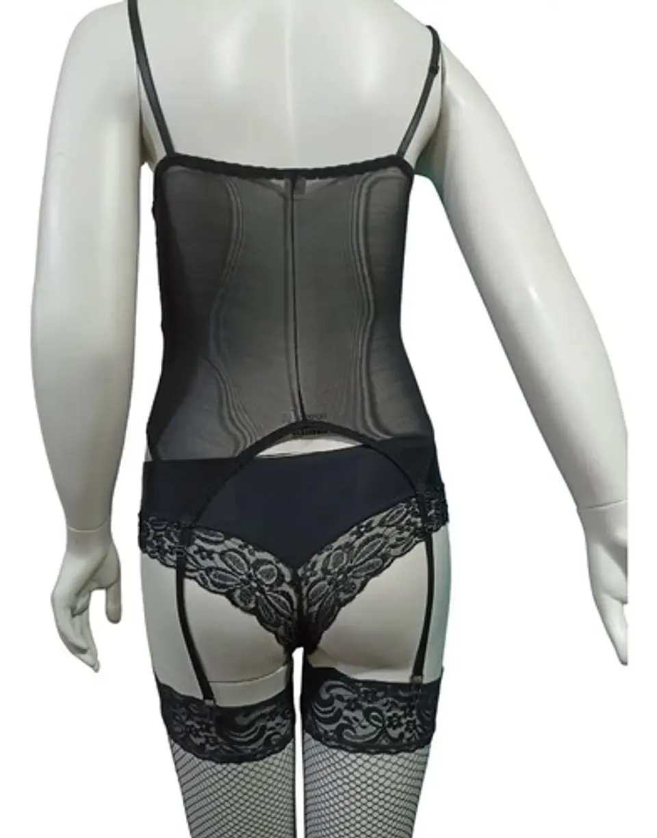 Bustier Tipo Corset Con Portaliga Flirty & Fun Mujer Talla M 4