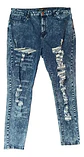 Jeans Desteñidos Rasgados Corte Skinny Talla Grande 56 - Miniatura 2