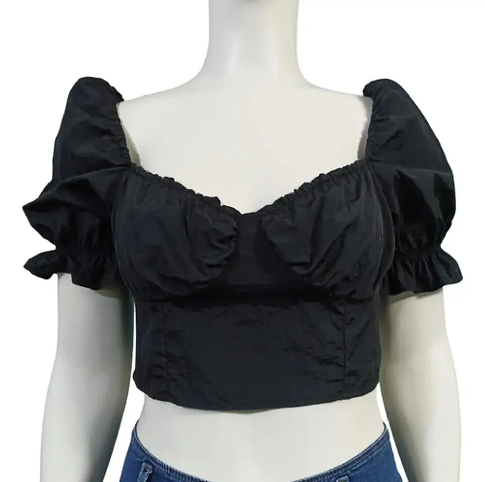 Crop Top Con Mangas Abombadas H & M Talla M 2
