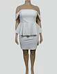 Vestido Blanco Formal/Fiesta Cintura Peplum Tallas Grandes 2XL - Miniatura 4