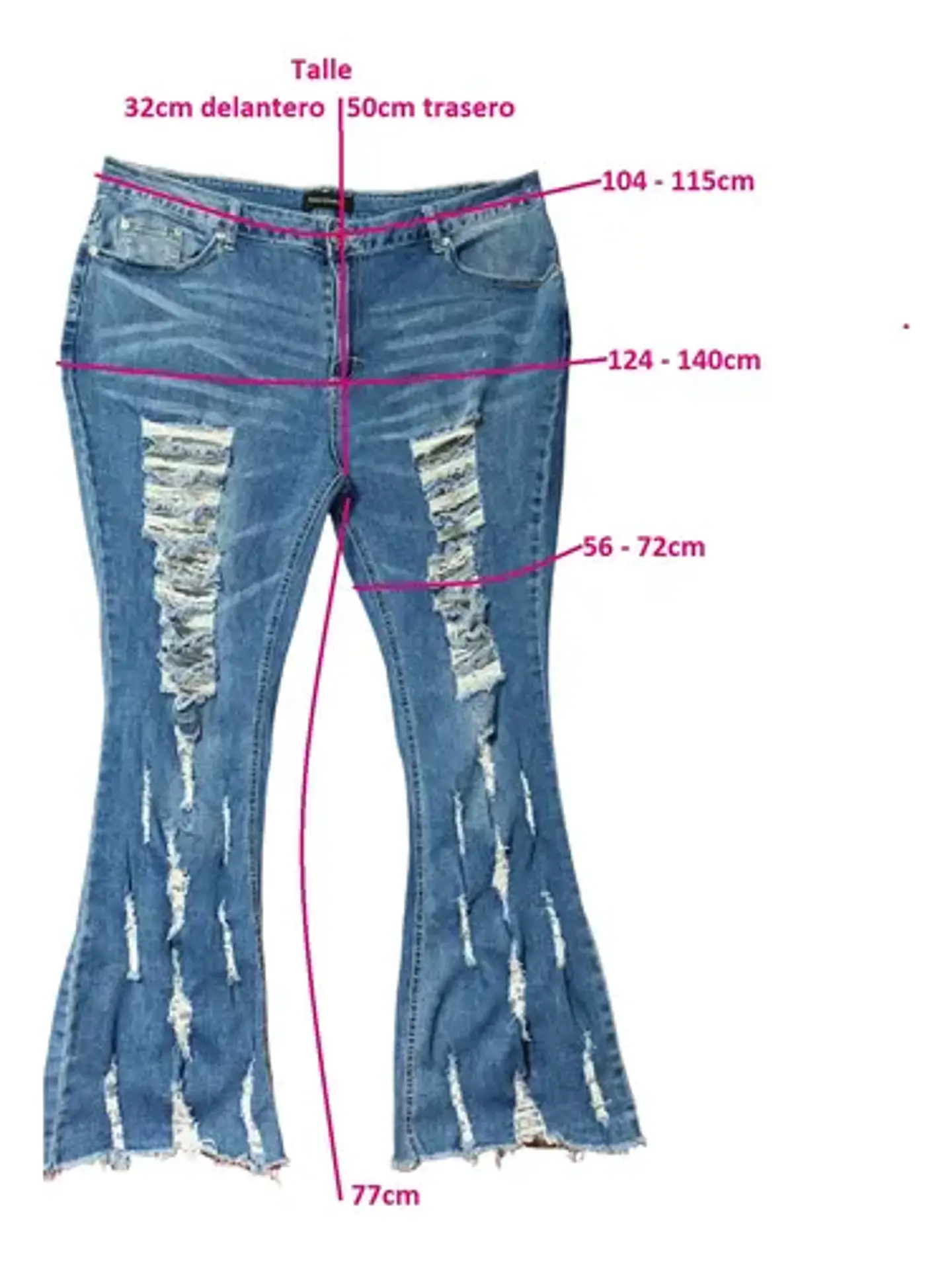 Jeans Rasgados Bootcut Ashley Stewart - Talla 56 9