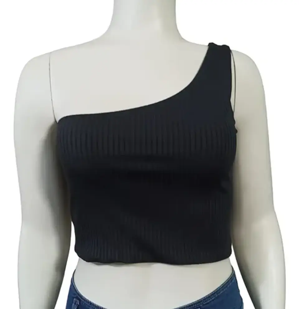 Crop Top Negro Asimétrico Sybilla - Talla L 2