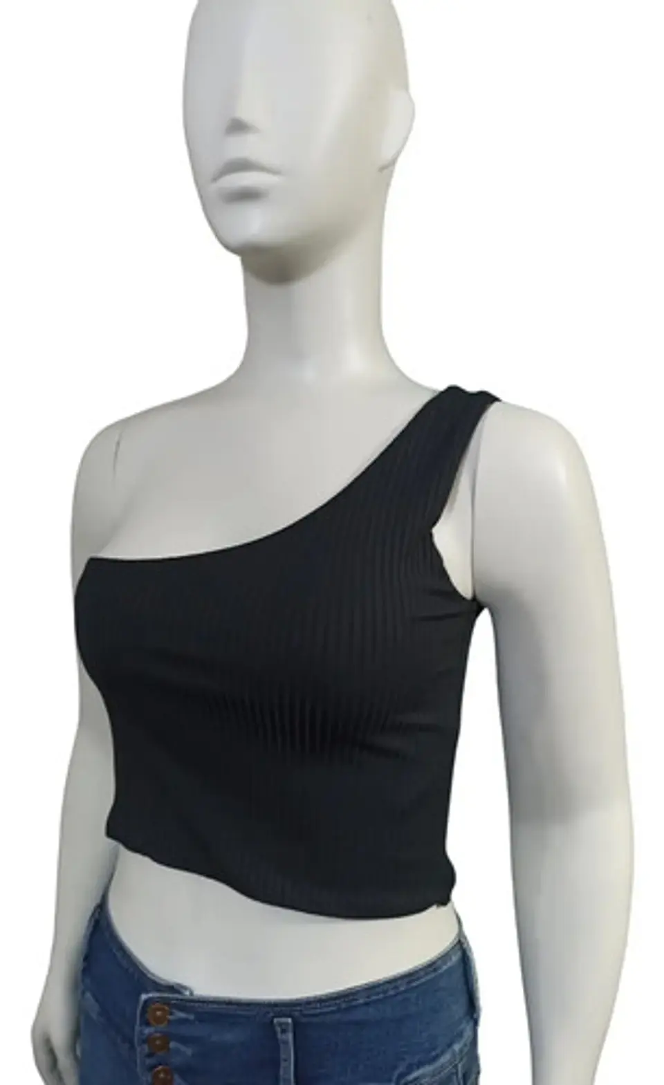 Crop Top Negro Asimétrico Sybilla - Talla L 4