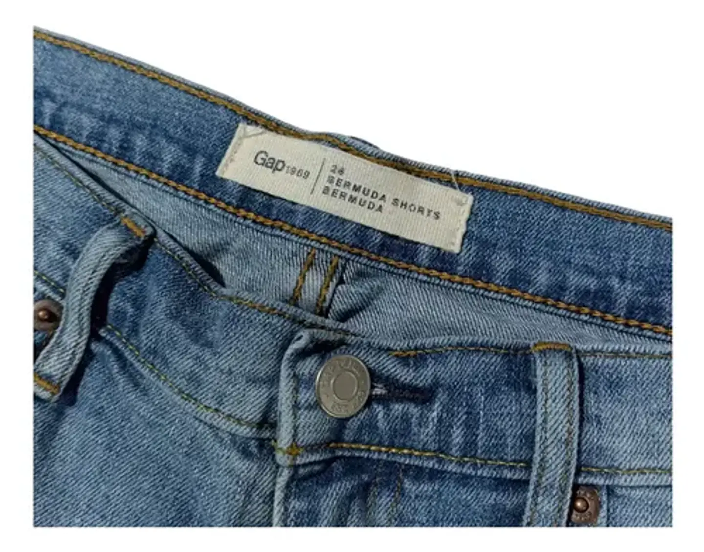 Short Bermuda Gap Denim Clásico Tiro Medio Mujer Talla 40 4