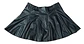 Mini Falda Negra De Cuero Sintético Con Vuelos - Talla M - Miniatura 3