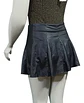 Mini Falda Negra De Cuero Sintético Con Vuelos - Talla M - Miniatura 6