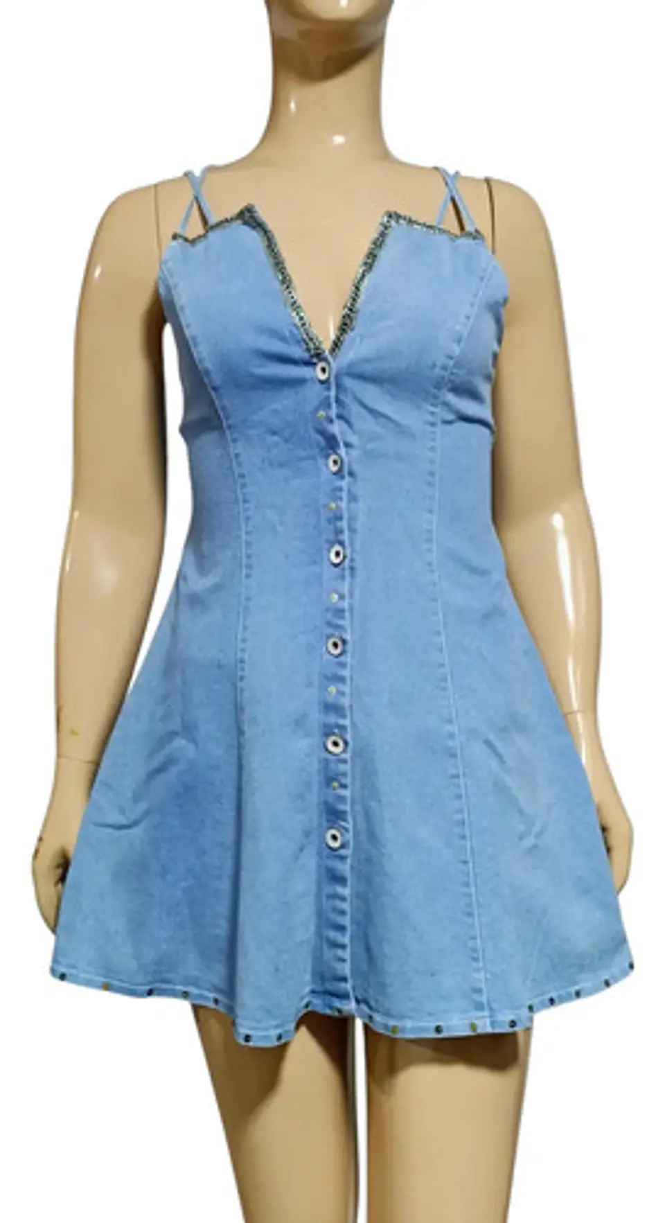 Vestido Corto Entallado de Mezclilla Reciclada - Talla M 2