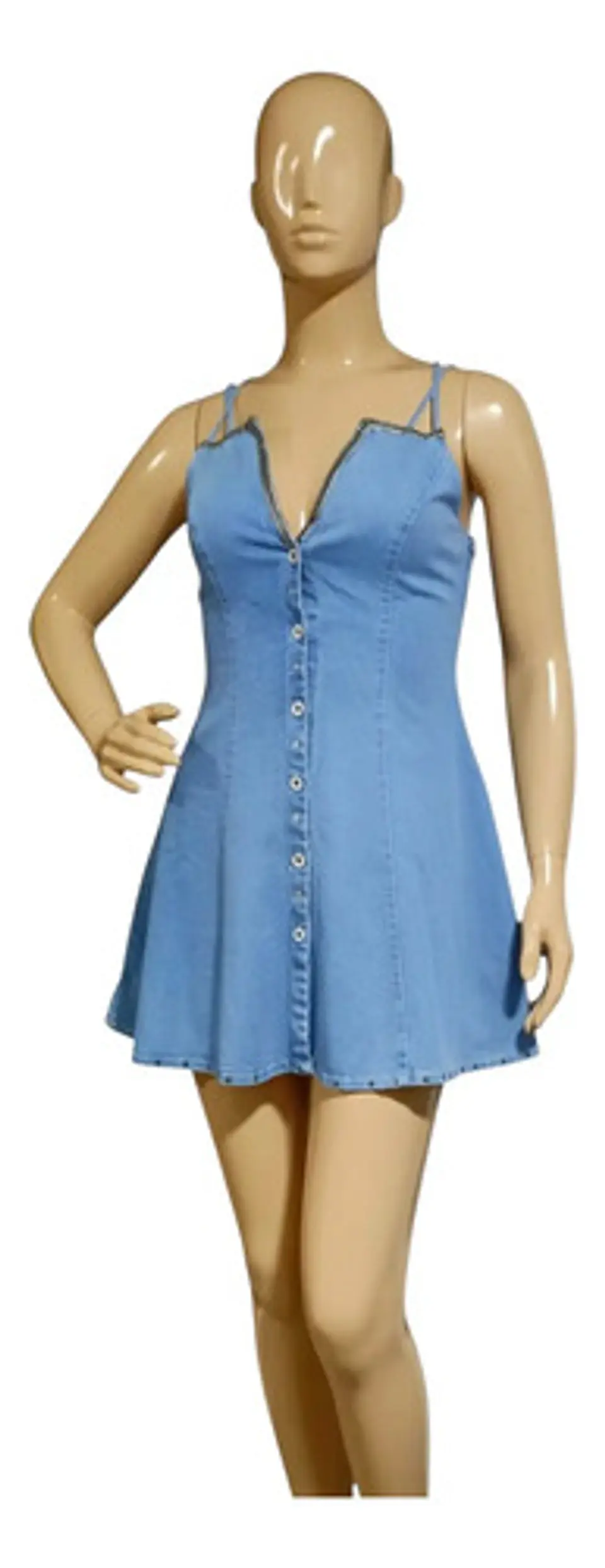 Vestido Corto Entallado de Mezclilla Reciclada - Talla M 3