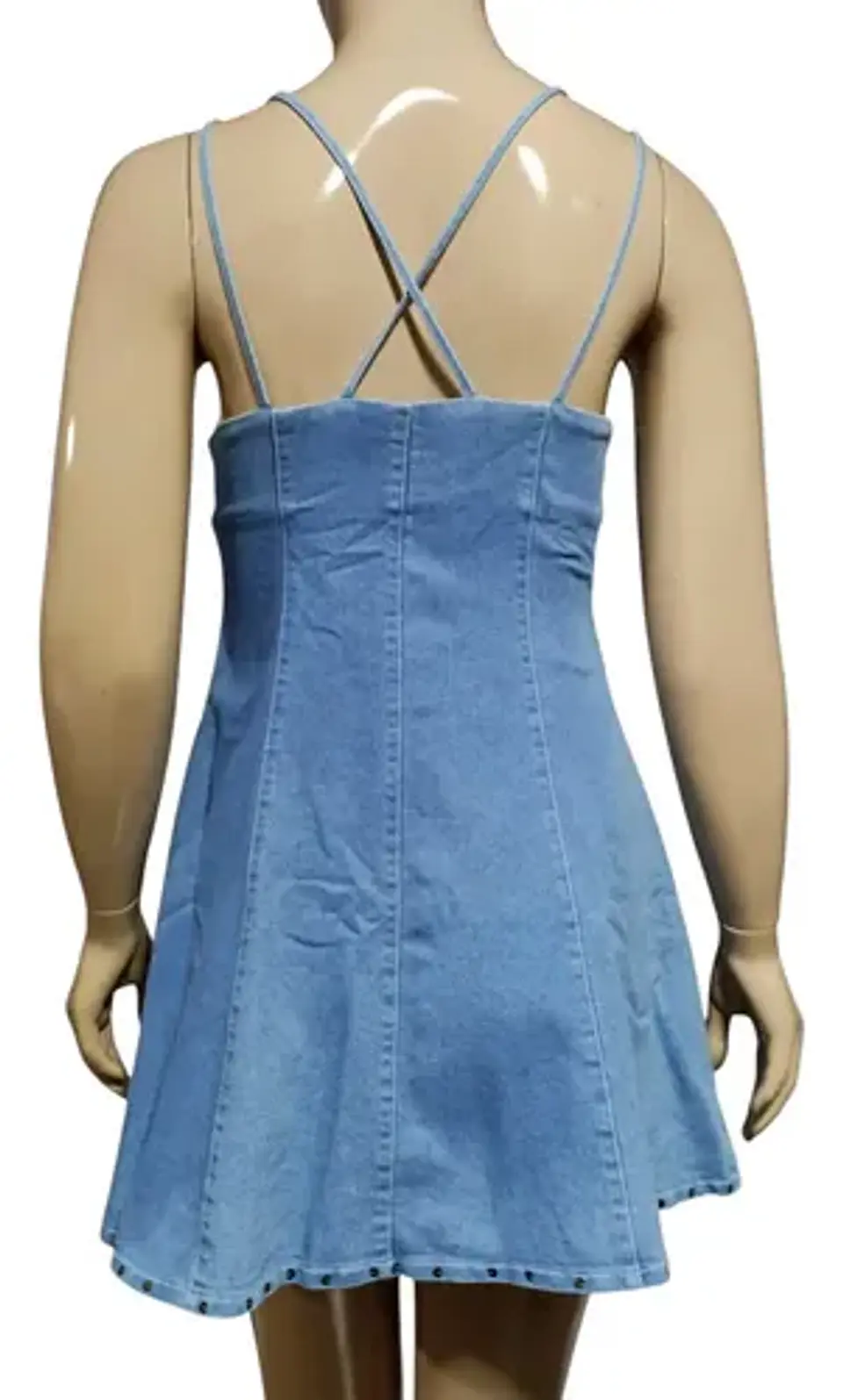 Vestido Corto Entallado de Mezclilla Reciclada - Talla M 6