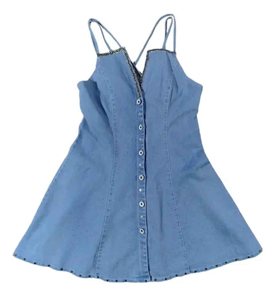 Vestido Corto Entallado de Mezclilla Reciclada - Talla M 7