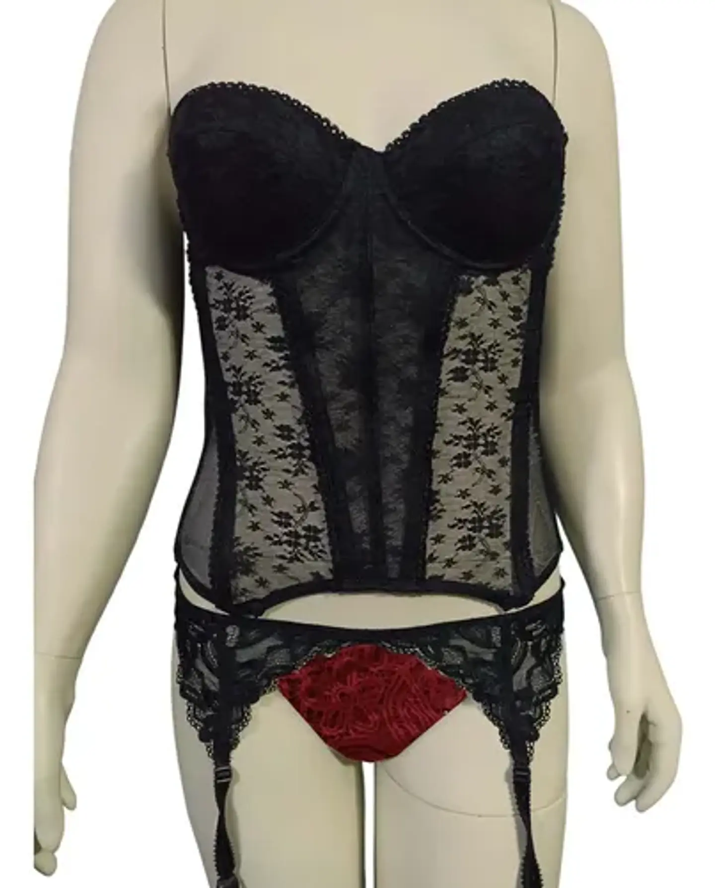 Corset Lencero Negro Con Porta Liga - La Senza  Talla M 3