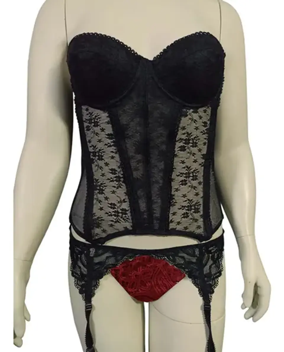 Corset Lencero Negro Con Porta Liga - La Senza  Talla M 3
