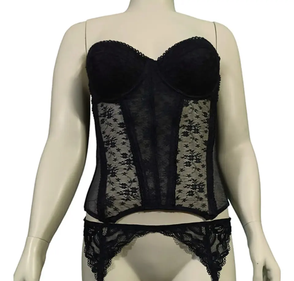 Corset Lencero Negro Con Porta Liga - La Senza  Talla M 4