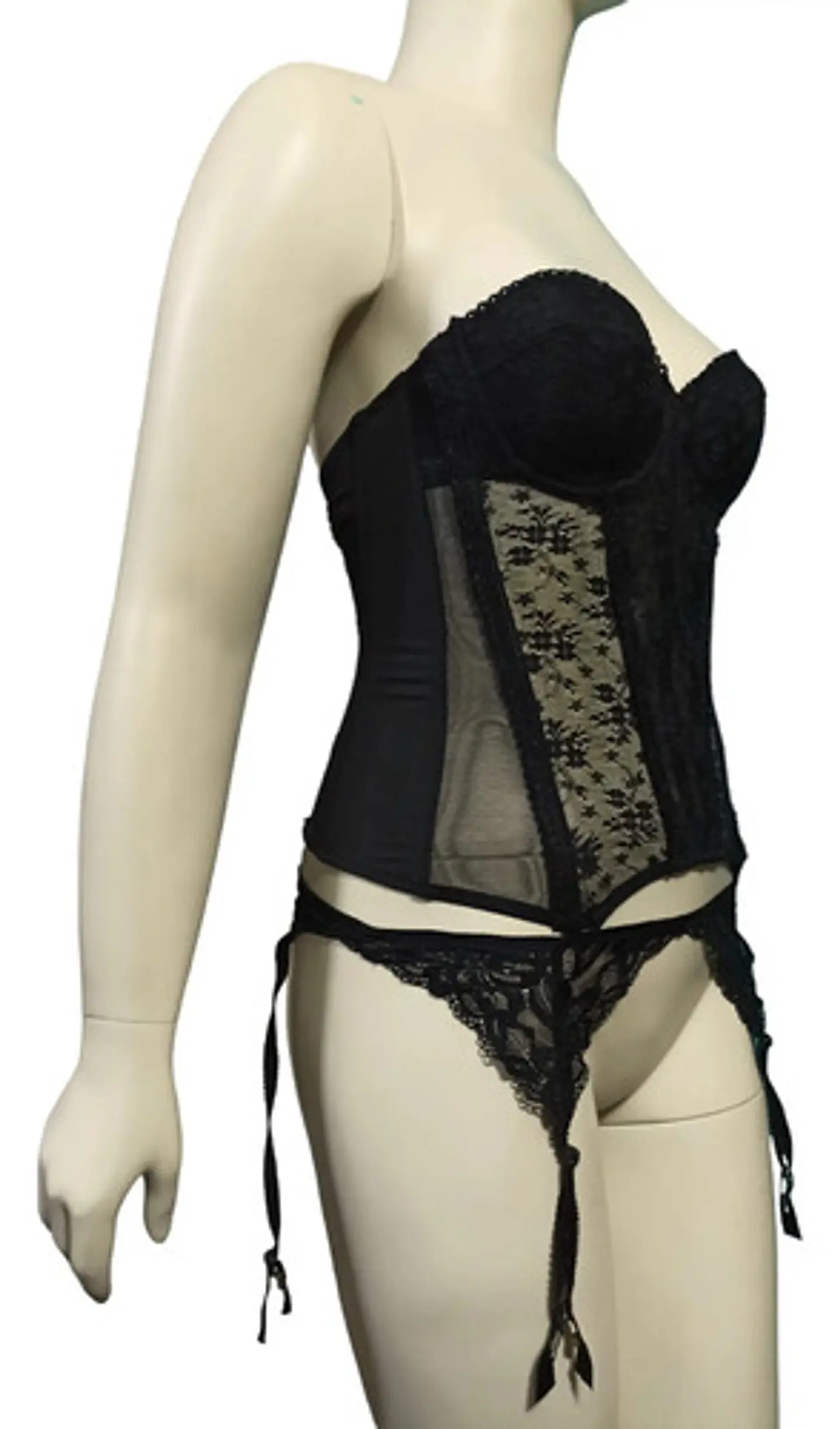 Corset Lencero Negro Con Porta Liga - La Senza  Talla M 5
