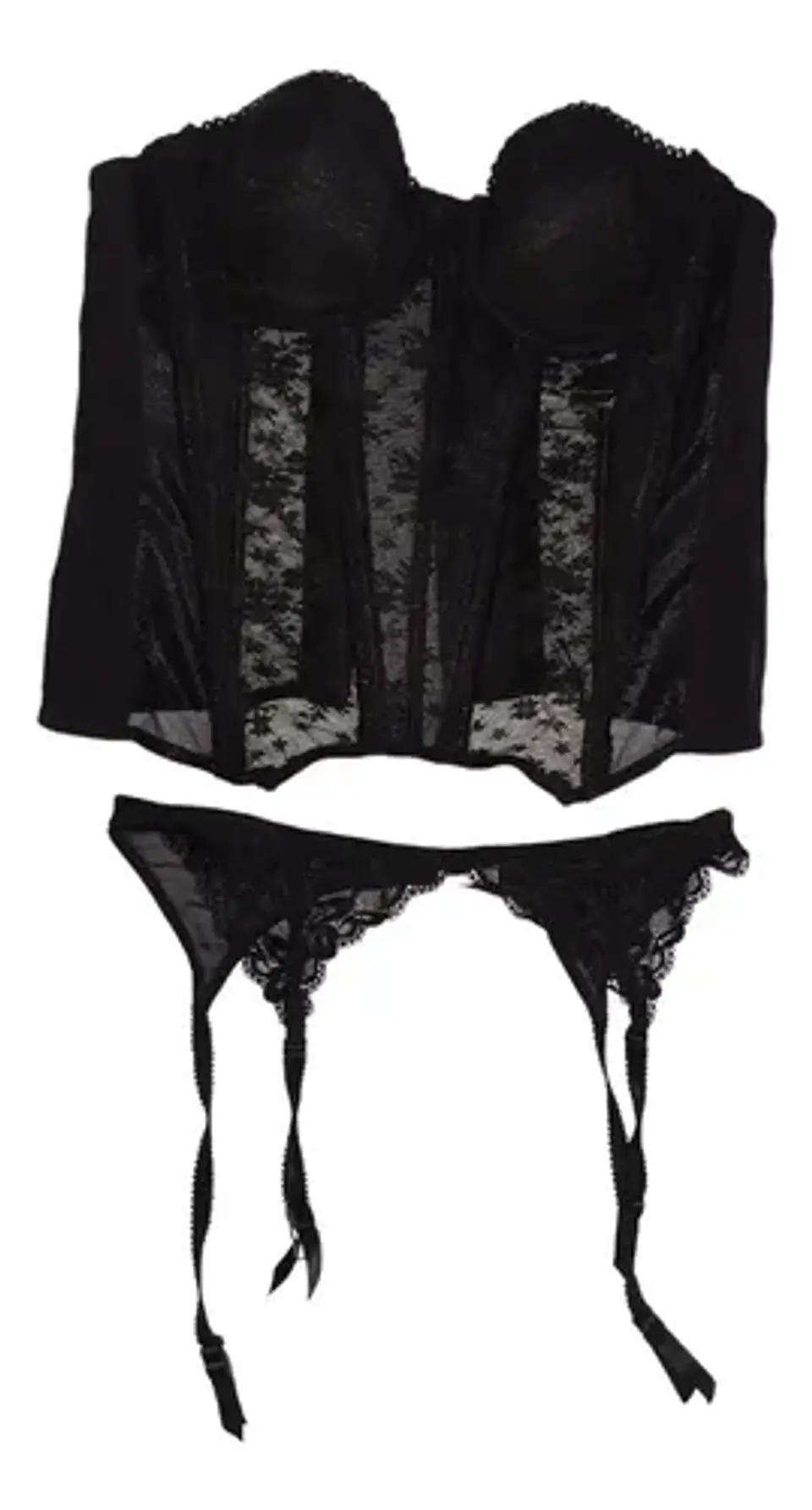 Corset Lencero Negro Con Porta Liga - La Senza  Talla M 7