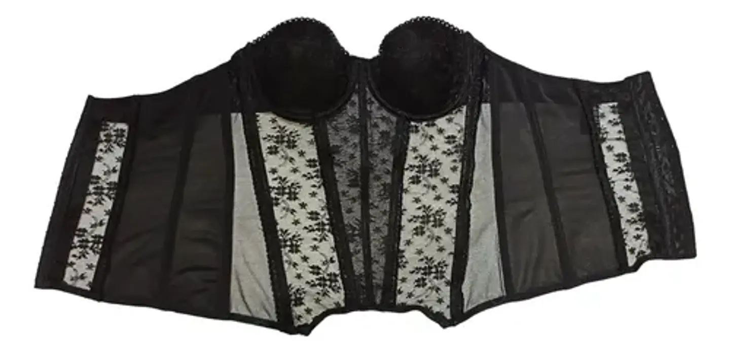 Corset Lencero Negro Con Porta Liga - La Senza  Talla M 8