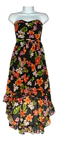 Vestido Floral Forever 21 - Strapless Asimétrico Talla M - Miniatura 2