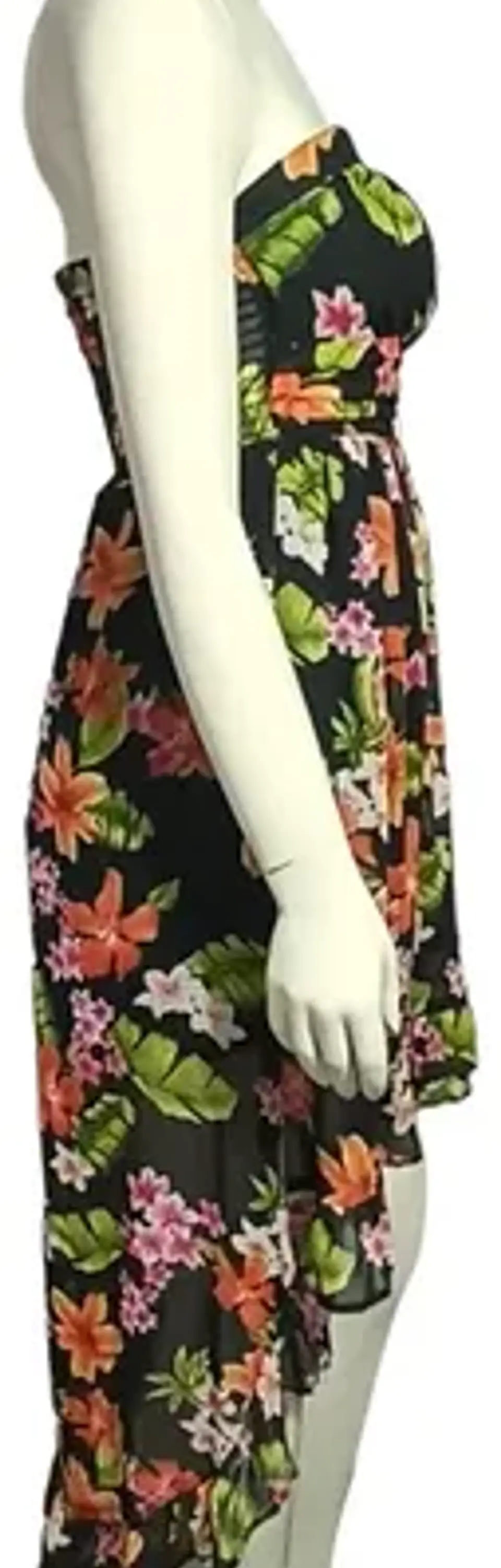 Vestido Floral Forever 21 - Strapless Asimétrico Talla M 4