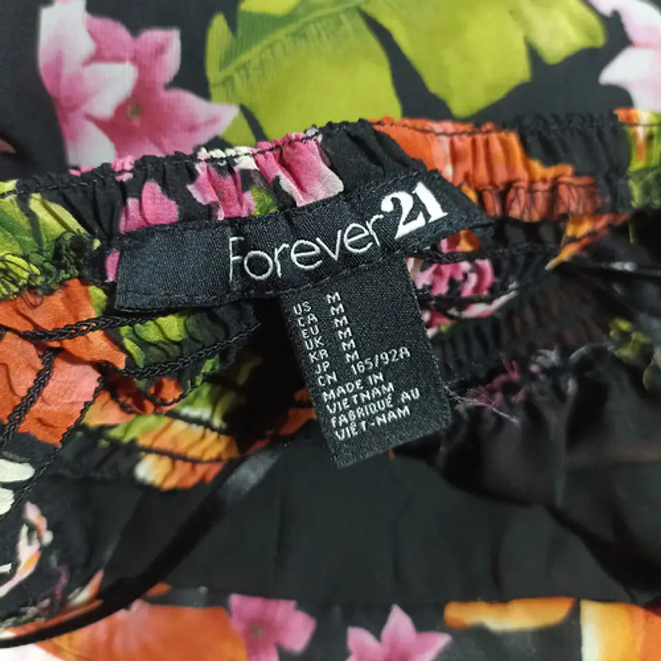 Vestido Floral Forever 21 - Strapless Asimétrico Talla M 7