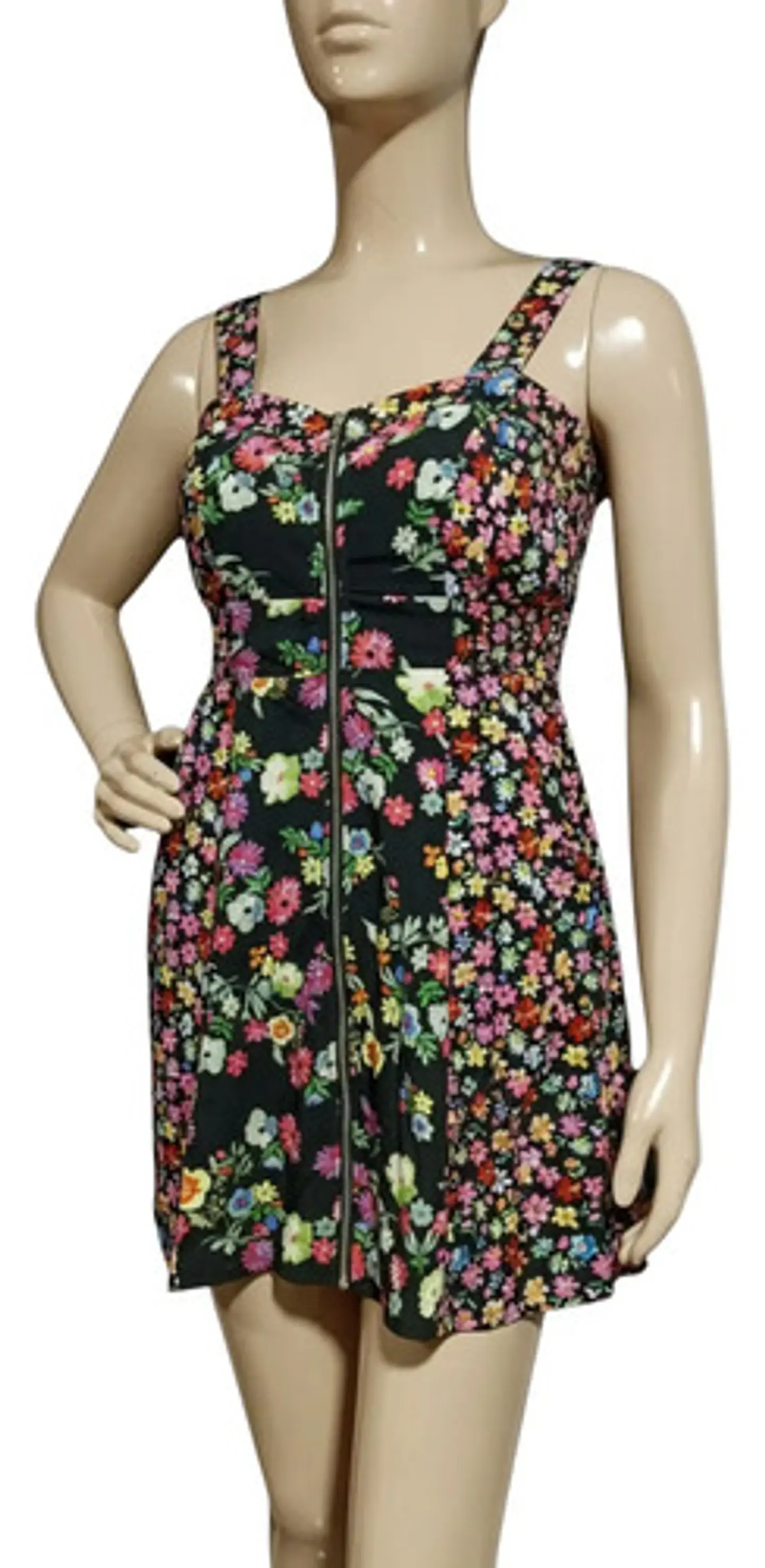 Vestido Corto Floral Cierre Frontal Y Bolsillos Quiz Talla M 5