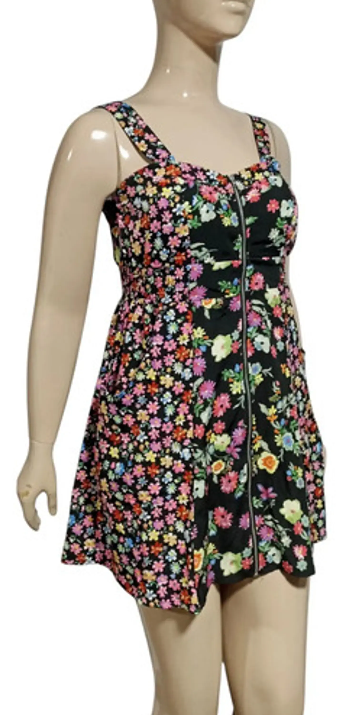 Vestido Corto Floral Cierre Frontal Y Bolsillos Quiz Talla M 6