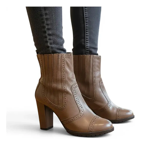 Botín De Taco Alto Y Caña Elastica Shoestock - Talla 37