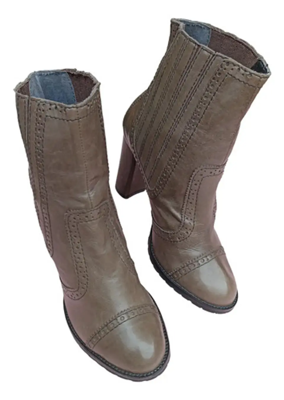 Botín De Taco Alto Y Caña Elastica Shoestock - Talla 37 4