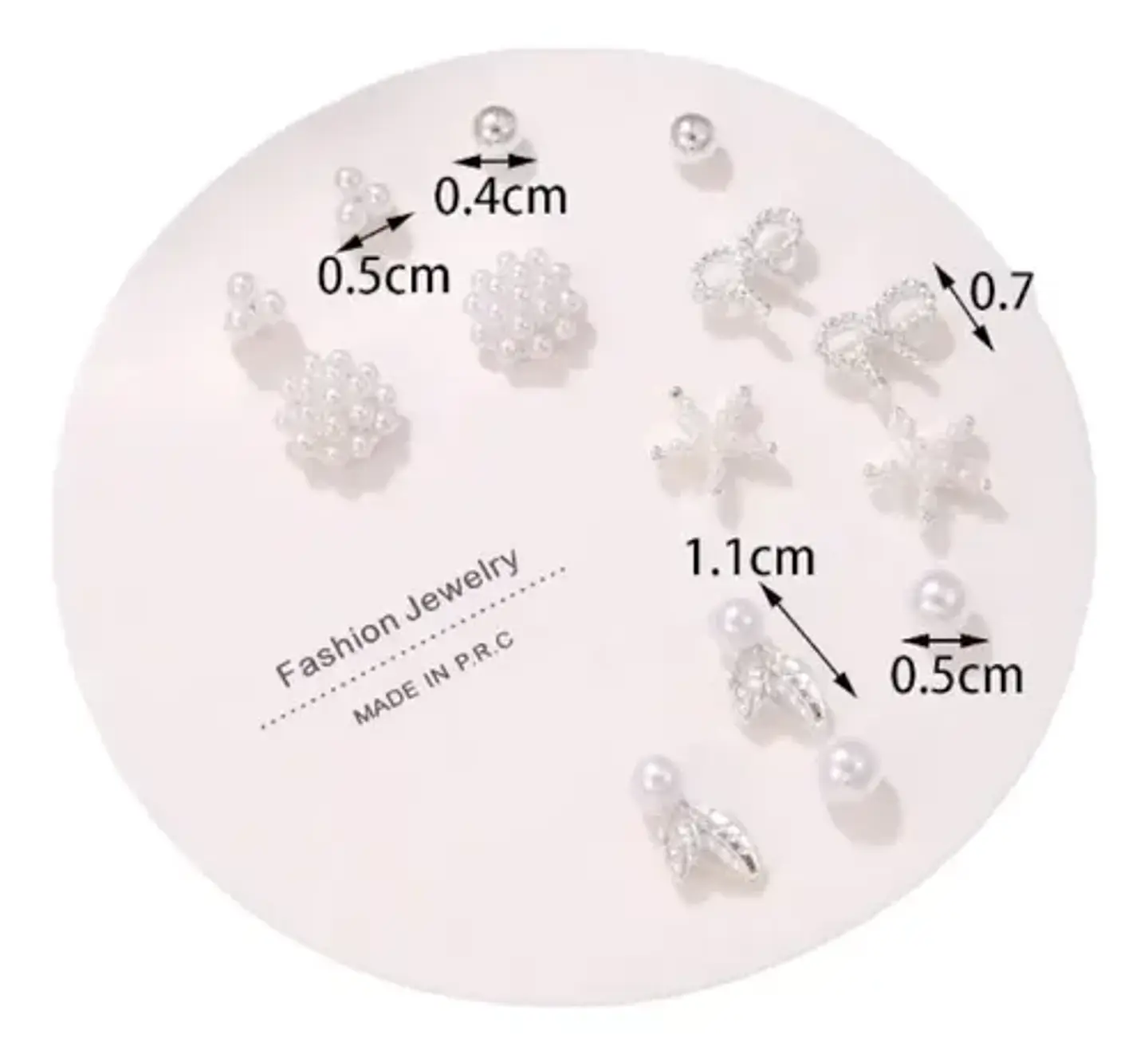 Set De 7 Pares De Aros Con Perlas Y Diamantes De Imitación 2