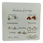Set De 7 Pares De Aros Con Perlas Y Diamantes De Imitación - Miniatura 8