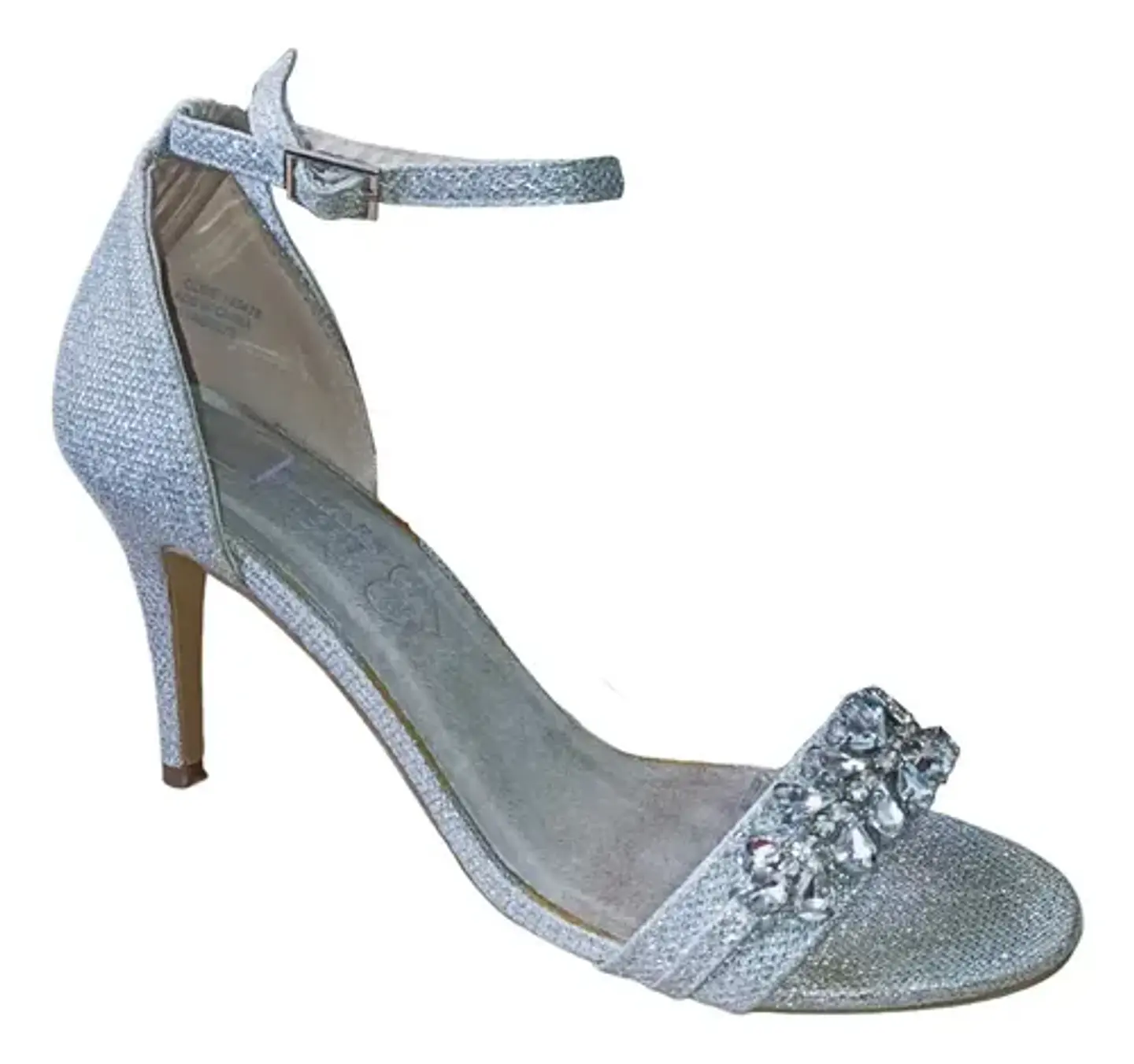 Sandalia Tacón Con Diamantes Imitación Para Mujer 38 / 38.5 2