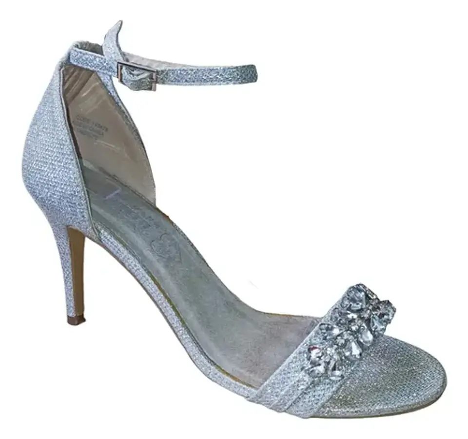 Sandalia Tacón Con Diamantes Imitación Para Mujer 38 / 38.5 2
