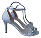 Sandalia Tacón Con Diamantes Imitación Para Mujer 38 / 38.5 - Miniatura 5