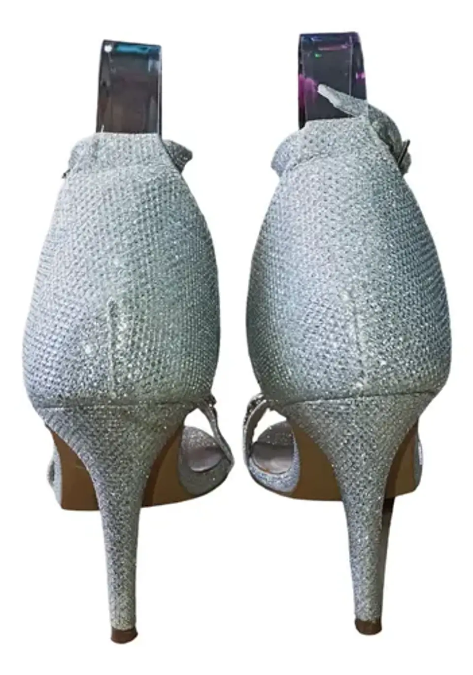 Sandalia Tacón Con Diamantes Imitación Para Mujer 38 / 38.5 7