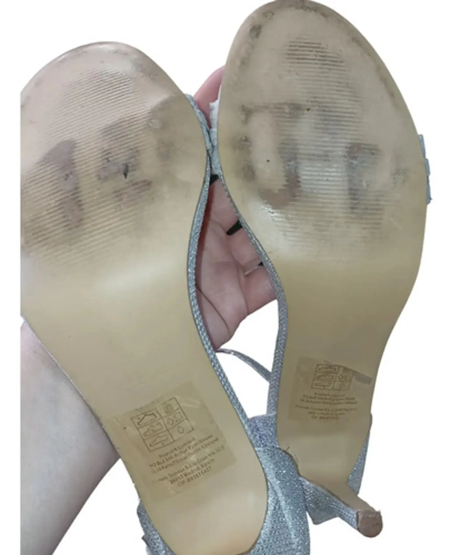 Sandalia Tacón Con Diamantes Imitación Para Mujer 38 / 38.5 10