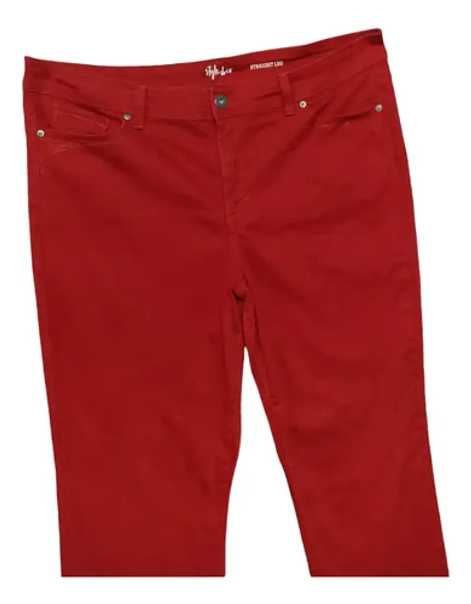 Jeans Rojos Pierna Recta Marca Style & Co. Talla 54 3