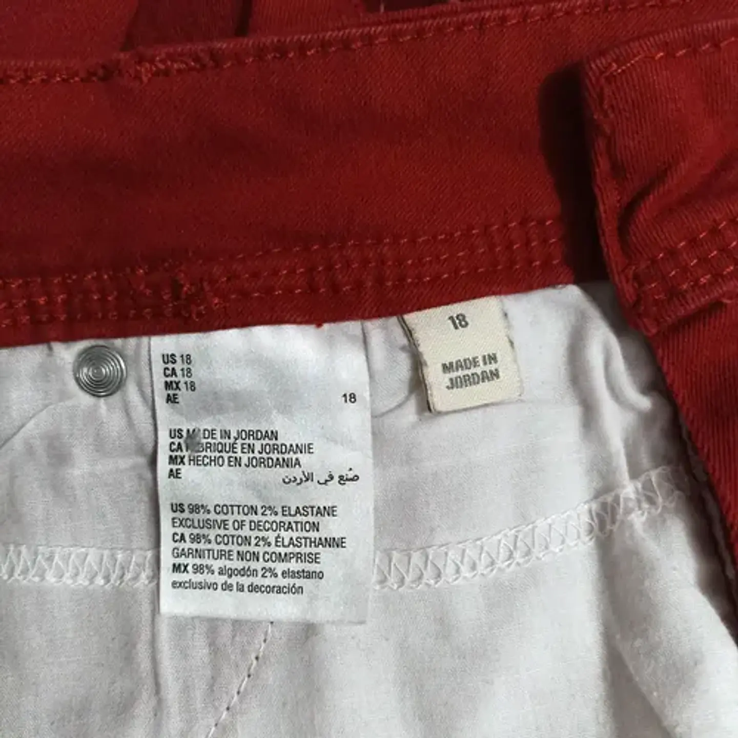 Jeans Rojos Pierna Recta Marca Style & Co. Talla 54 7