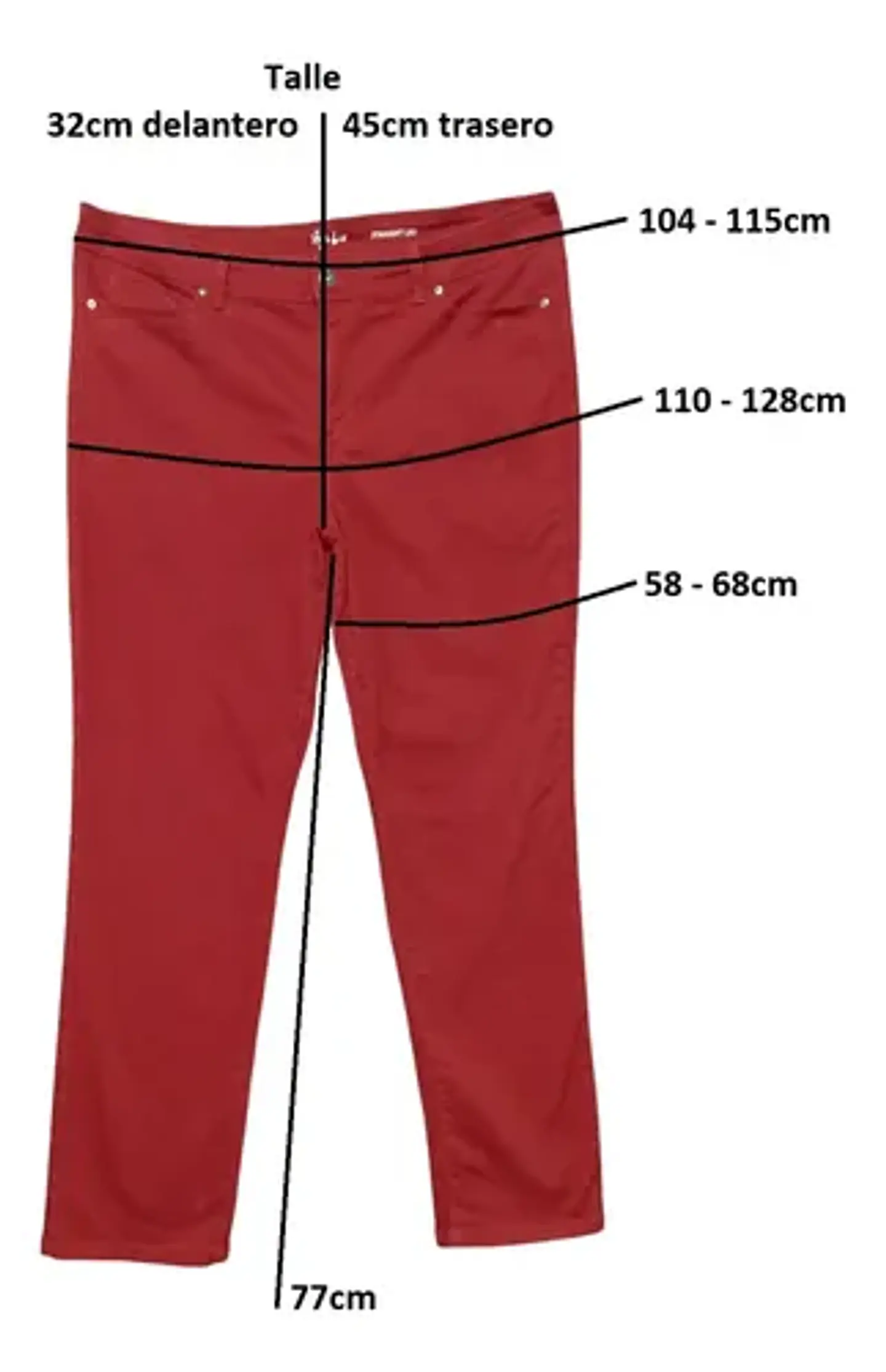 Jeans Rojos Pierna Recta Marca Style & Co. Talla 54 8