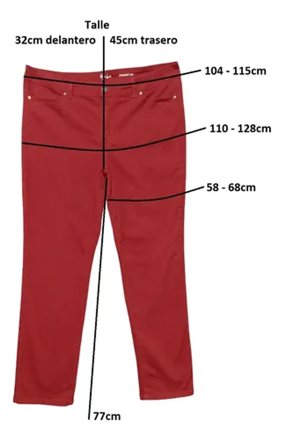 Jeans Rojos Pierna Recta Marca Style & Co. Talla 54 8