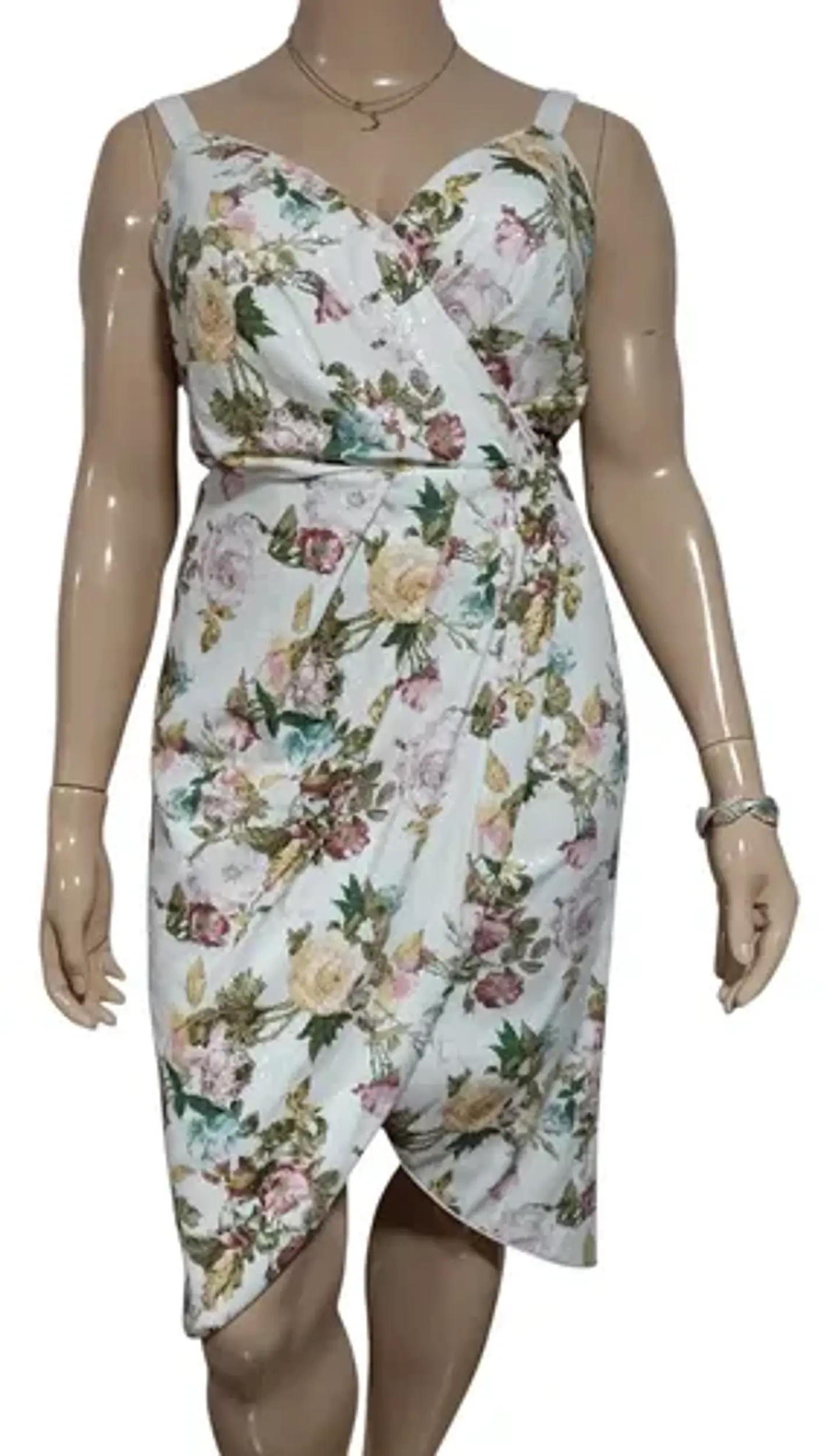 Vestido de Fiesta Floral Con Lentejuelas Tallas Grandes XL a 2XL 2