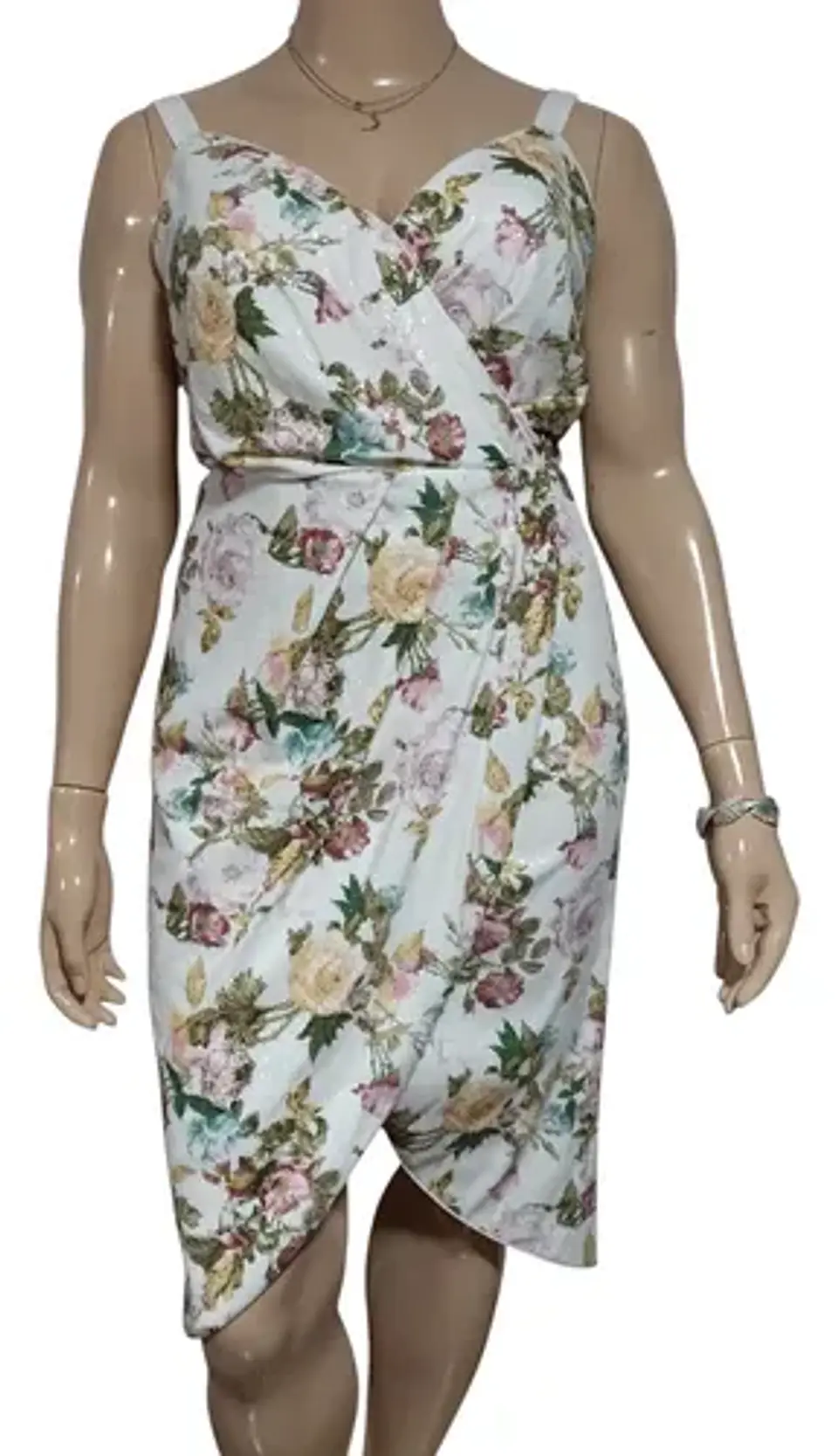 Vestido de Fiesta Floral Con Lentejuelas Tallas Grandes XL a 2XL 2