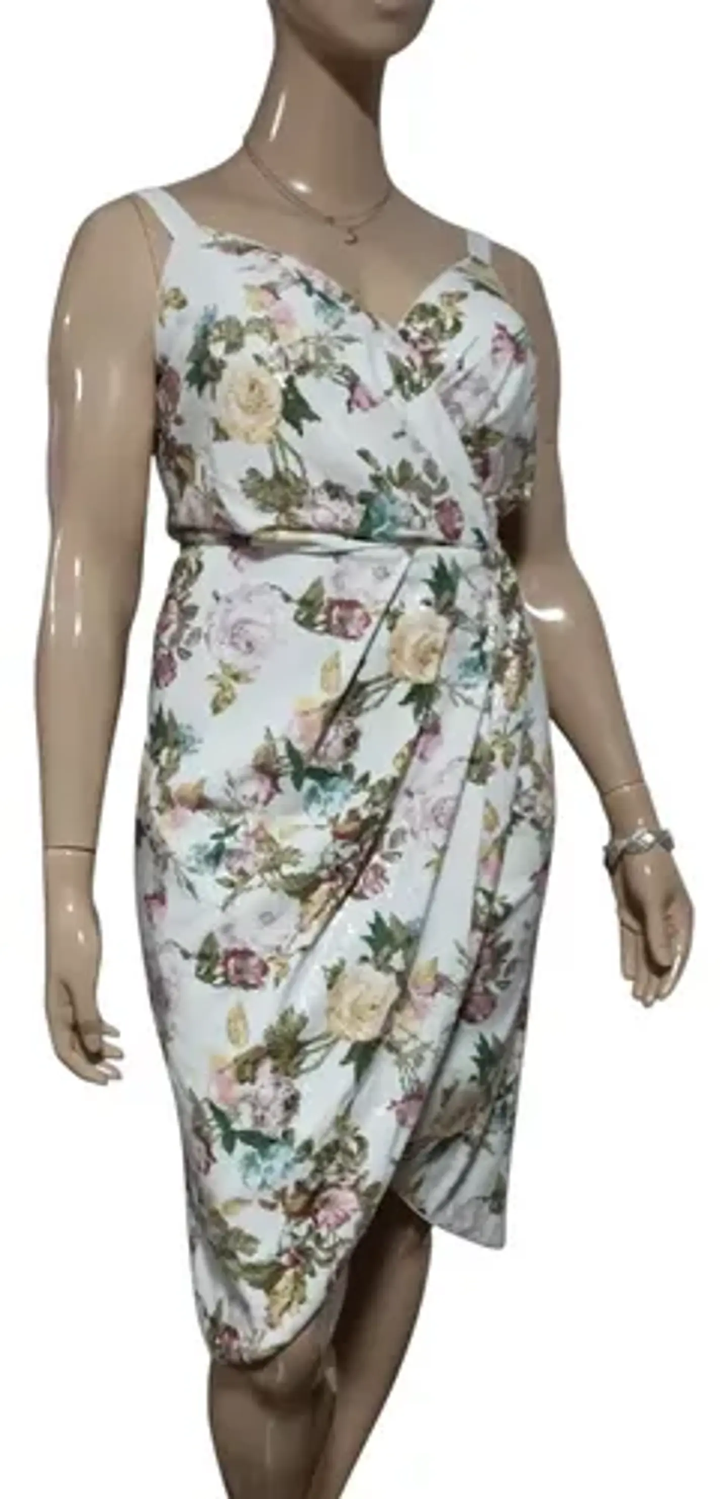 Vestido de Fiesta Floral Con Lentejuelas Tallas Grandes XL a 2XL 4