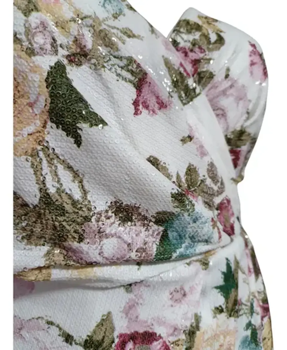 Vestido de Fiesta Floral Con Lentejuelas Tallas Grandes XL a 2XL 7