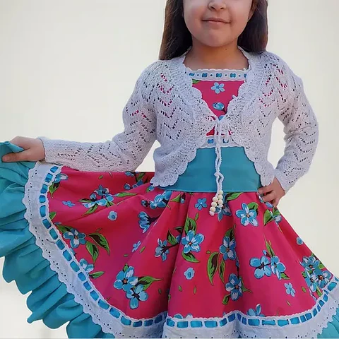 Bolero de Hilo Tejido A Mano Para Vestidos de Huasitas Niñas