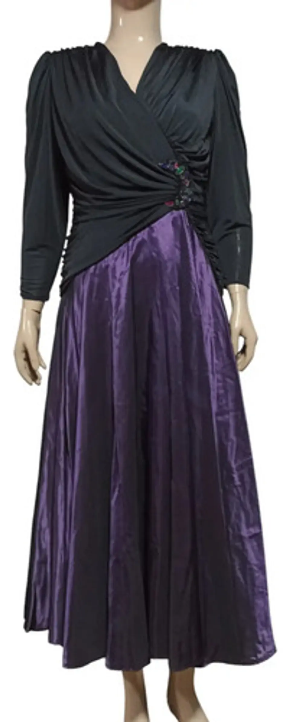 Vestido de Fiesta Vintage Años 80s Drapeado - Talla M 2