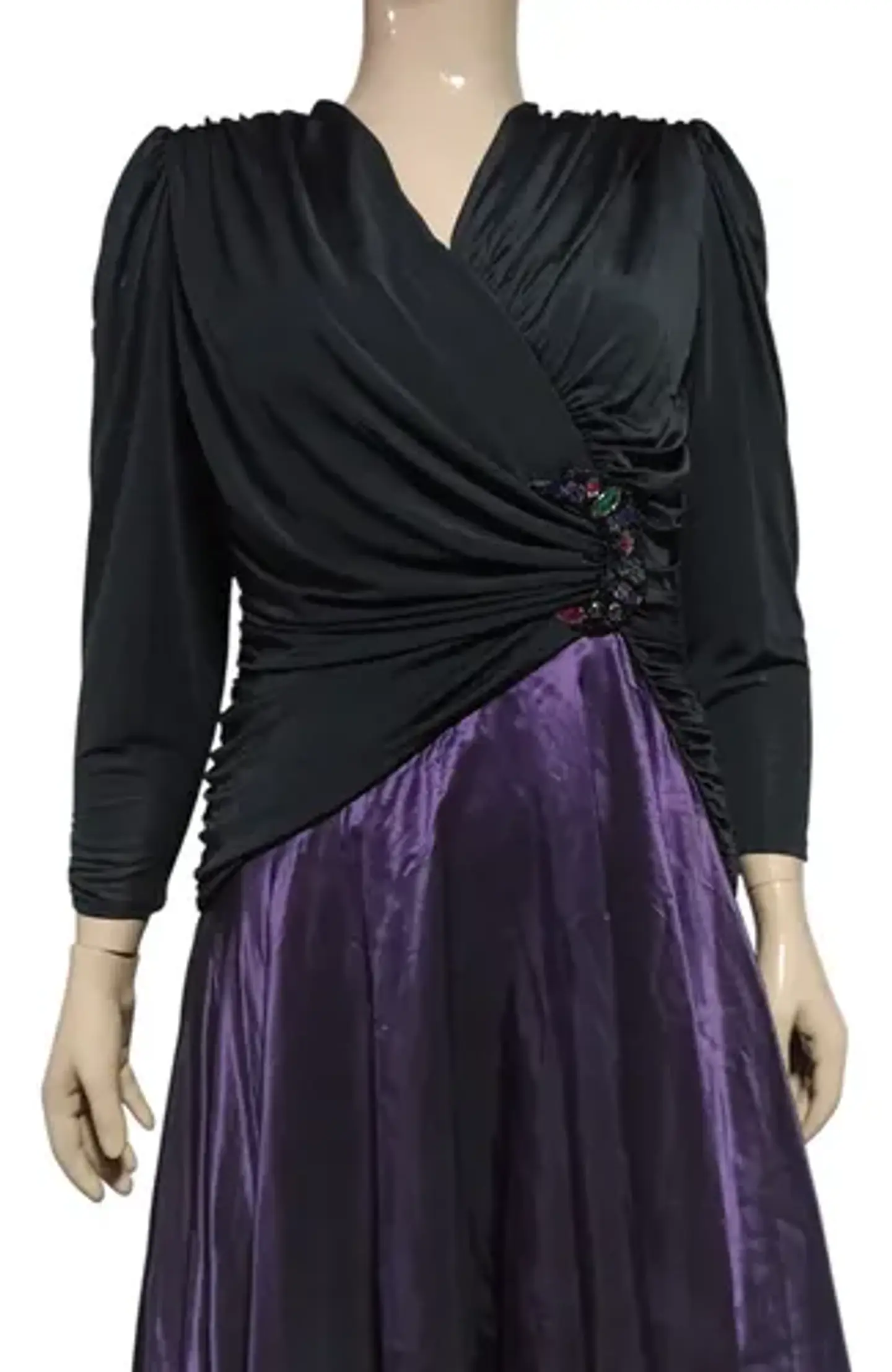 Vestido de Fiesta Vintage Años 80s Drapeado - Talla M 4