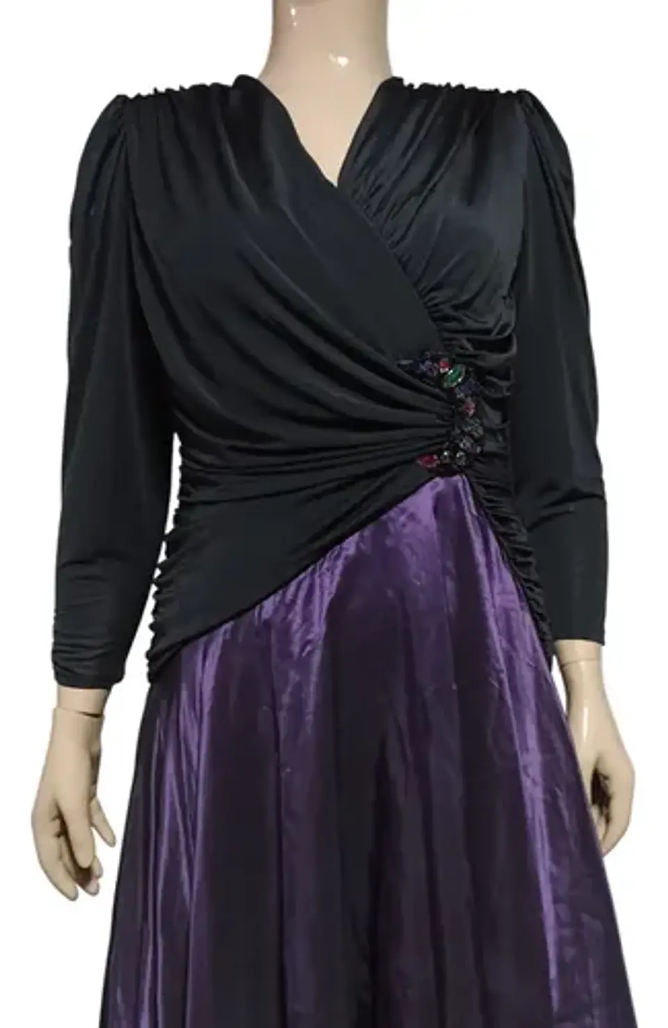 Vestido de Fiesta Vintage Años 80s Drapeado - Talla M 4