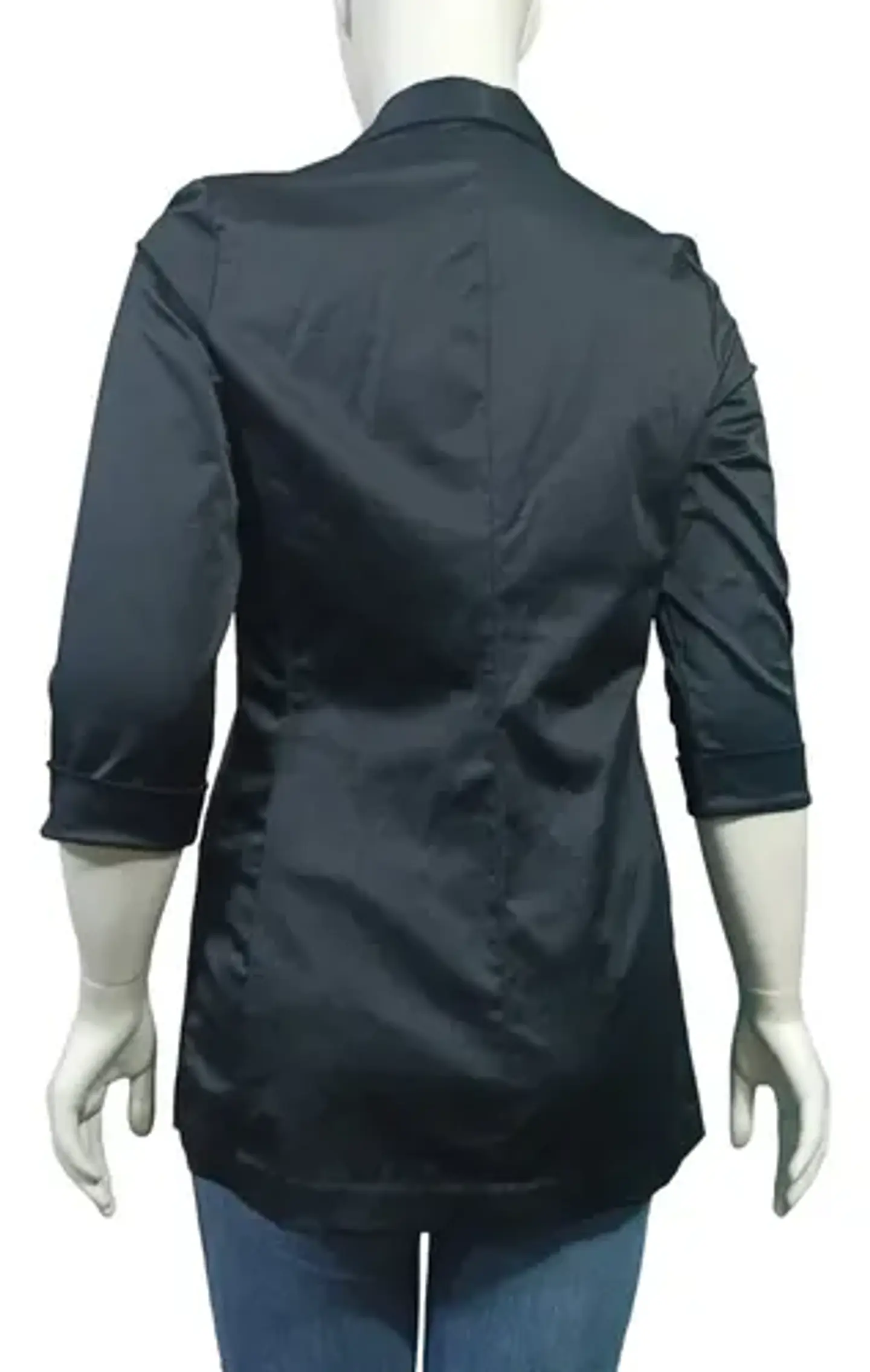 Blazer Wearever Abierto Negro Satinado Manga 3/4 - Talla M 4