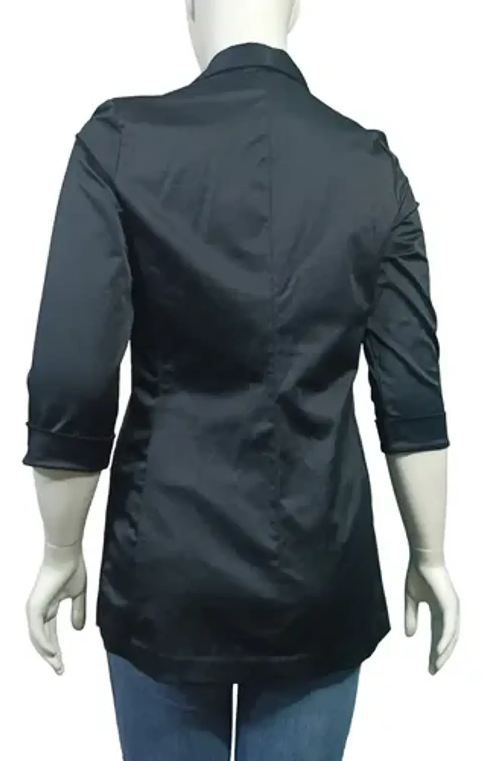 Blazer Wearever Abierto Negro Satinado Manga 3/4 - Talla M 4