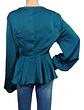 Blusa Peplum Satinada Manga Larga Obispo Shein Talla XL - Miniatura 4